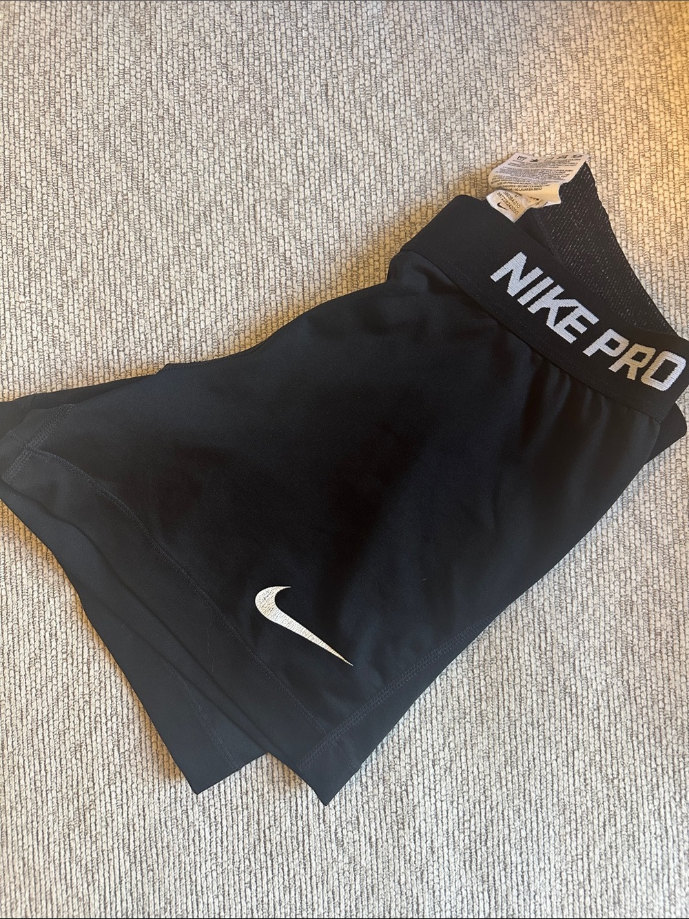 Nike Pro Dri-fit Black Compression Shorts with White Swoosh